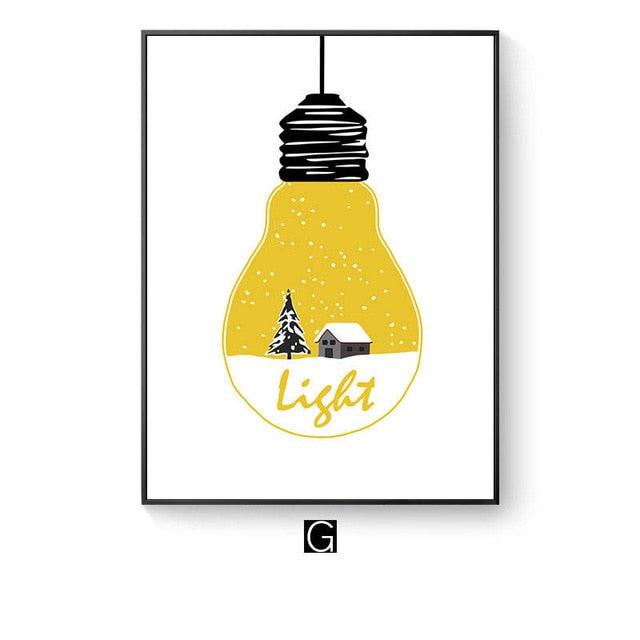 Modern abstract Letter combinations Wall Art Canvas Painting Nordic Posters And Prints Black yellow Nursery Wall Pictures