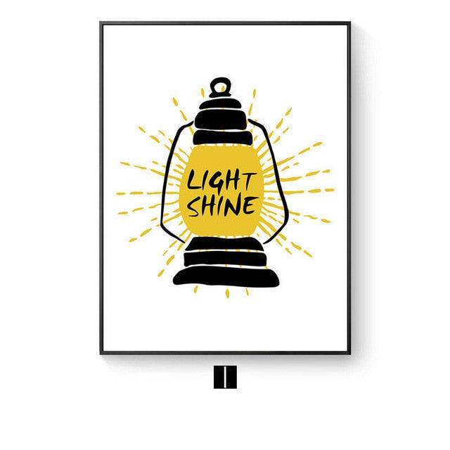 Modern abstract Letter combinations Wall Art Canvas Painting Nordic Posters And Prints Black yellow Nursery Wall Pictures