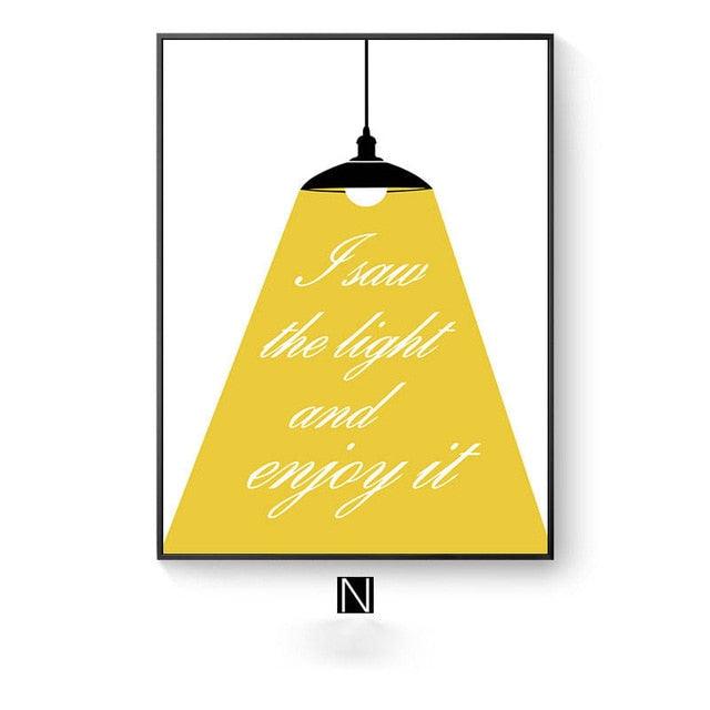 Modern abstract Letter combinations Wall Art Canvas Painting Nordic Posters And Prints Black yellow Nursery Wall Pictures