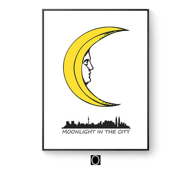 Modern abstract Letter combinations Wall Art Canvas Painting Nordic Posters And Prints Black yellow Nursery Wall Pictures