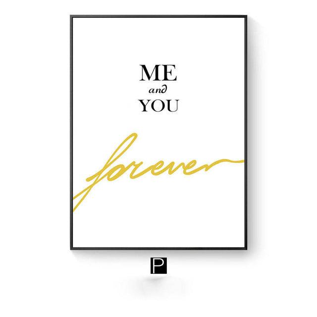 Modern abstract Letter combinations Wall Art Canvas Painting Nordic Posters And Prints Black yellow Nursery Wall Pictures