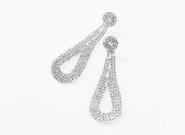 High-grade Fashion Ladies Boho Earrings Rhinestone Water Drop Long Earrings