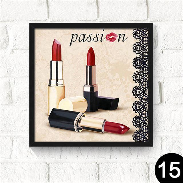 Glamour fashion women red lipstick high heel canvas painting wall art pictures bedroom decoracion canvas home decor