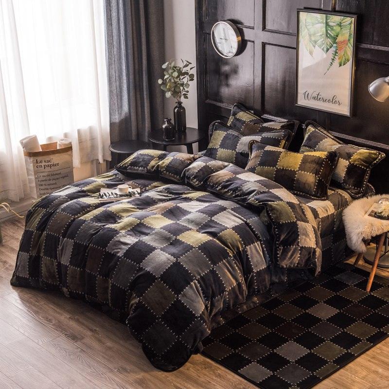 Gray Color 4 Pcs Queen Size Comforter Set Bedding Set High Quality cartoon Duvet Cove bed set for boys
