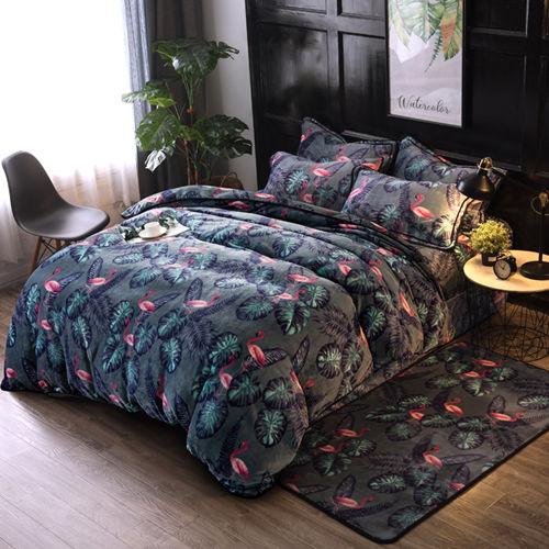Gray Color 4 Pcs Queen Size Comforter Set Bedding Set High Quality cartoon Duvet Cove bed set for boys
