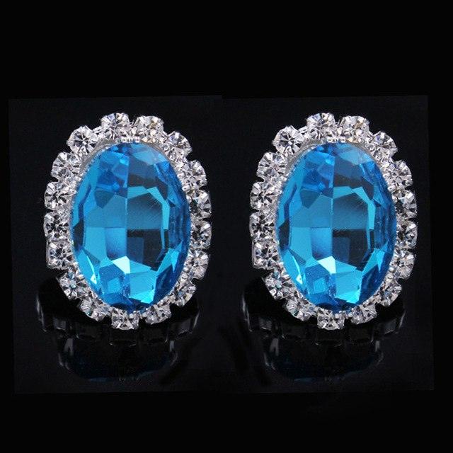 Women Earrings Gorgeous Multicolor Oval Imitation Gemstone Earrings Crystal Ear Stud Earrings for Women Wedding Jewelry Accessories