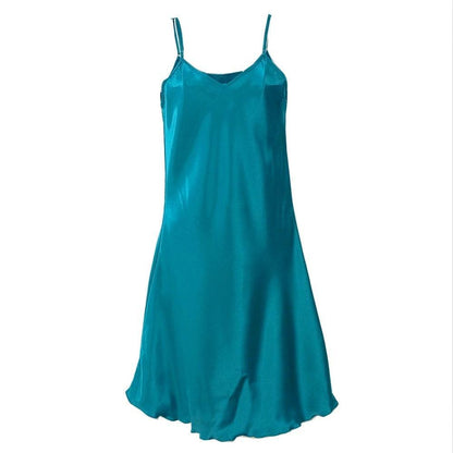 Plus Size Lingerie Satin Nightgown Sexy Spaghetti Strap Night Dress Sleeveless Sleepwear Nightwear