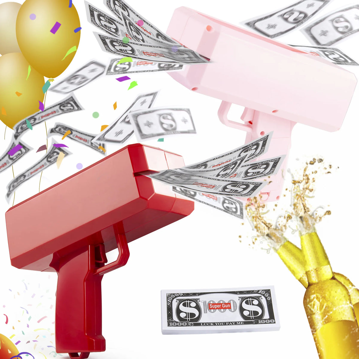Handheld Money Gun Cash Shooter – Fun Party Prop for Weddings, Birthdays, Celebrations, Bachelor Parties, Events &amp; Movie Scenes