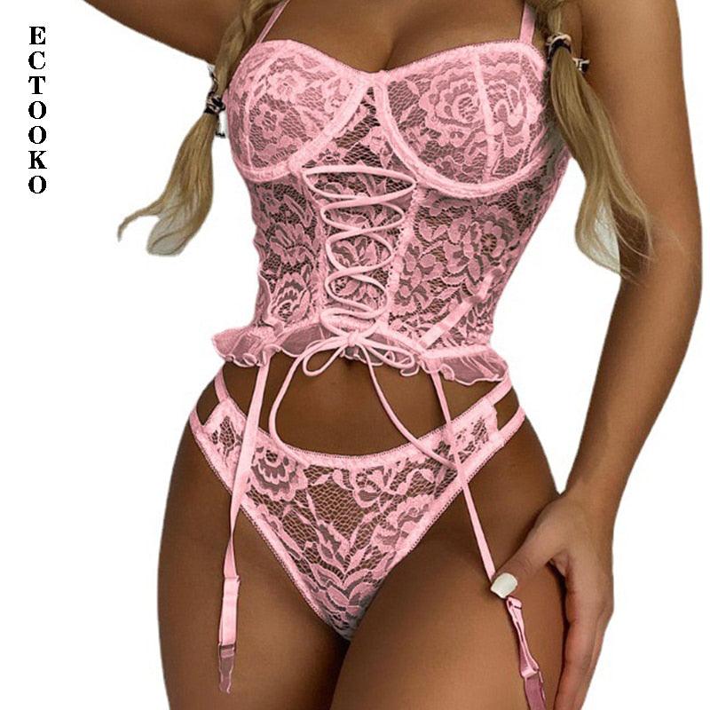 T-BOO Sexy Lace Corset Lingerie Set for Women Push Up Bra & G-String T-BOO, LLC T-BOO Sexy Lace Corset Lingerie Set for Women Push Up Bra & G-String T-BOO, LLC