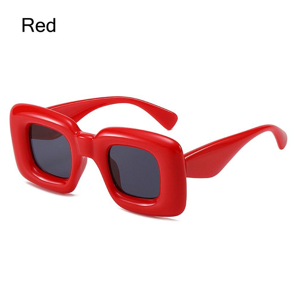 Women Sunglasses Square Candy Color Shades UV400  Designer Men Red Yellow Unique Sun Glasses Wide Legs