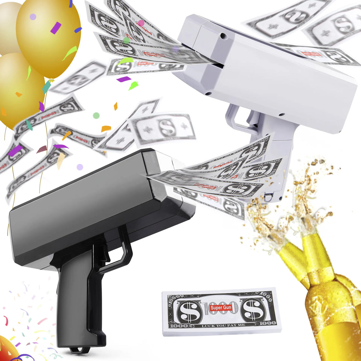 Handheld Money Gun Cash Shooter – Fun Party Prop for Weddings, Birthdays, Celebrations, Bachelor Parties, Events &amp; Movie Scenes