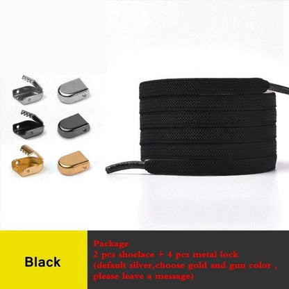 Trendy Colorful No Tie Elastic Shoelaces Running Shoe Lace Safety Flat Shoelace Kids Adult Lazy Lace