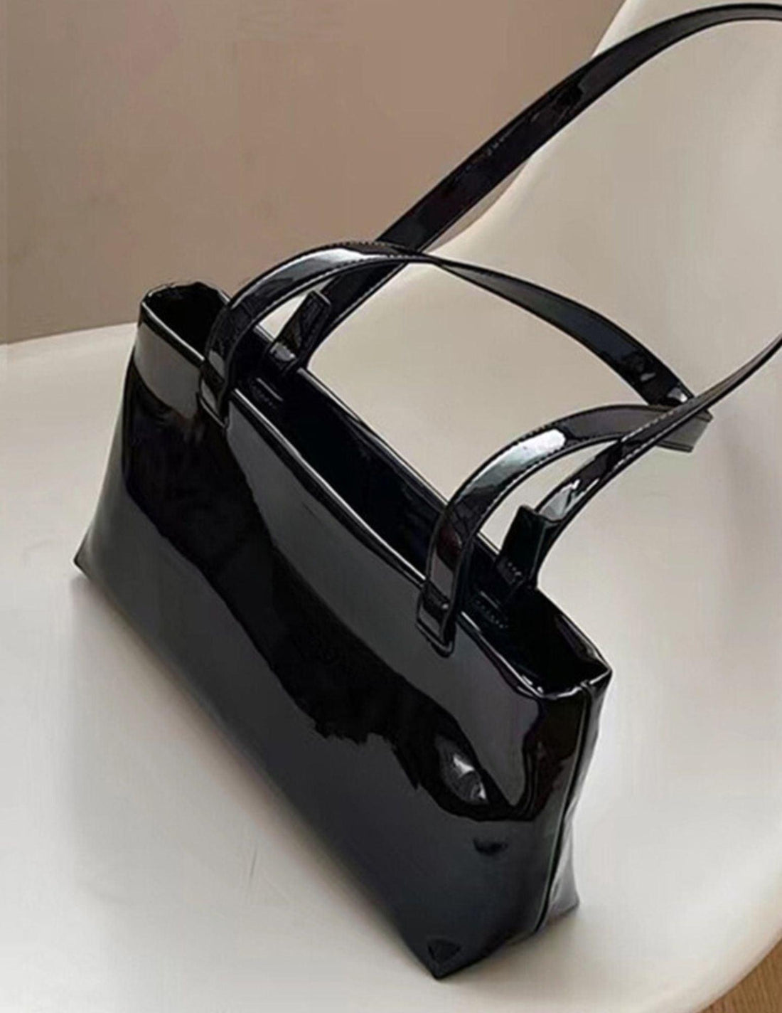 PU Leisure Black Accessories Women Handbag Simple Design Rectangle Girls Fashion Underarm Shoulder