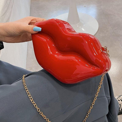 Cute Big Red Lips Purse Women Acrylic Red-Mouth Clutch Bag Women Shoulder bags Small Crossbody Bags