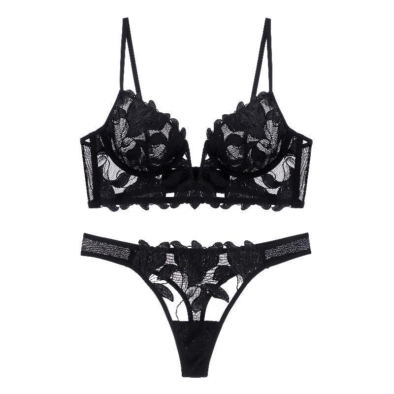 T-BOO Women Sexy French Lace Embroidery Brassiere Lingerie Set Underwe T-BOO, LLC T-BOO Women Sexy French Lace Embroidery Brassiere Lingerie Set Underwe T-BOO, LLC