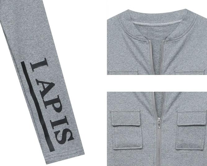 Fall 2022 New Cotton Tops Sexy Chic Pockets Zipper Pullover Print Letter Women Short Jacket