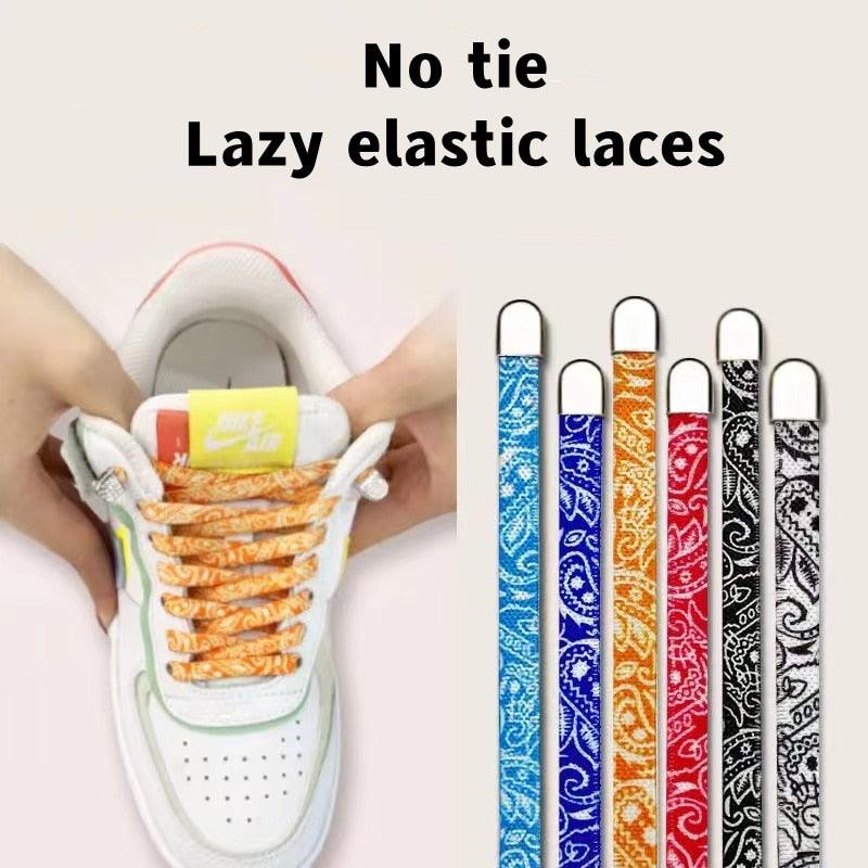 Trendy Colorful No Tie Elastic Shoelaces Running Shoe Lace Safety Flat Shoelace Kids Adult Lazy Lace
