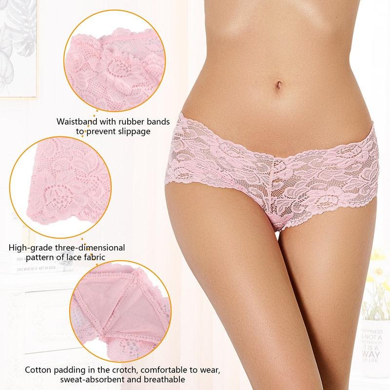 T-BOO Sexy Lace Lingerie  Panties  Floral Underwear Seamless Plus Size Briefs