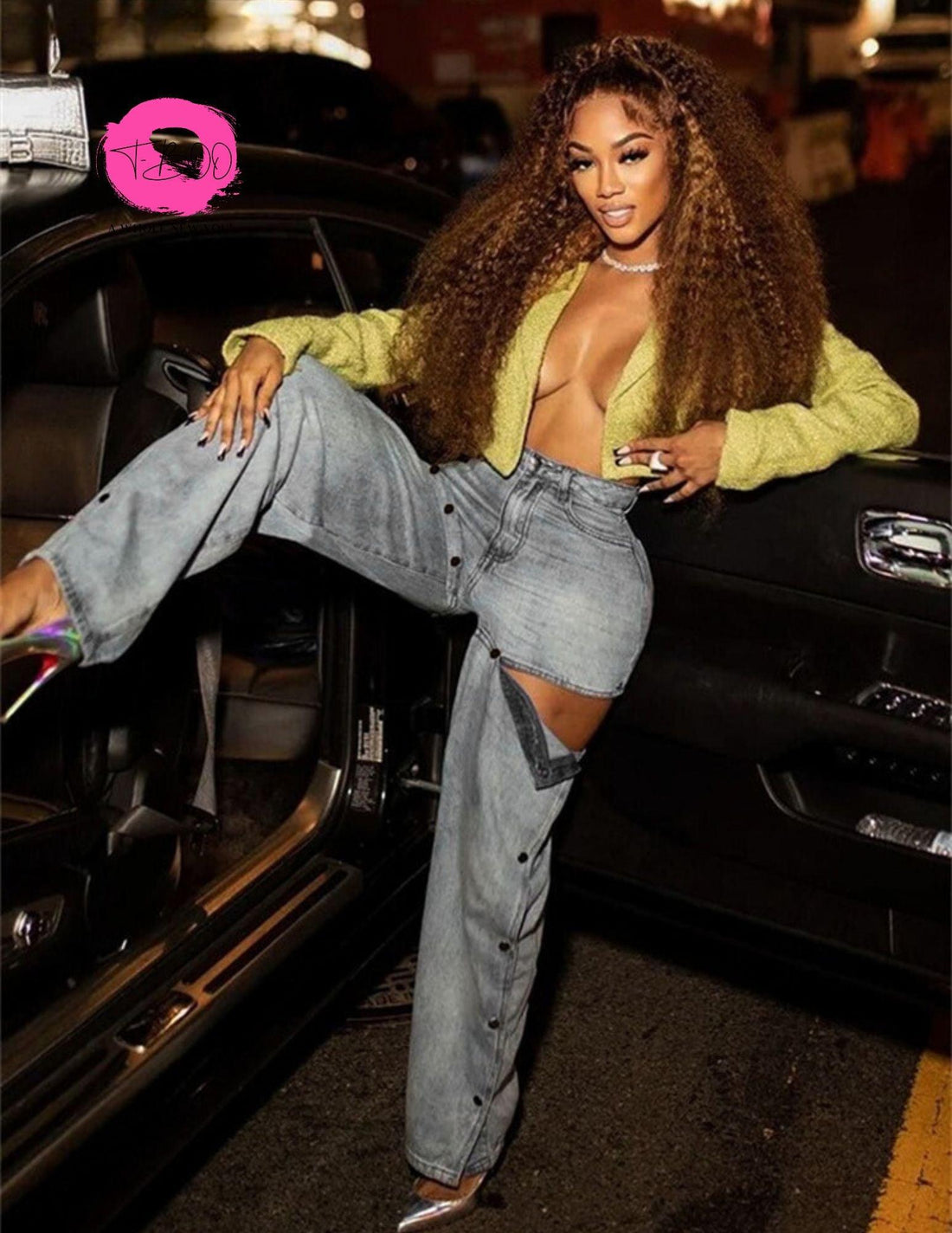 T-BOO Women Denim Pants Casual Button Vintage Loose Solid Chic Stylish Trousers Wild Fashion Punk Streetwear