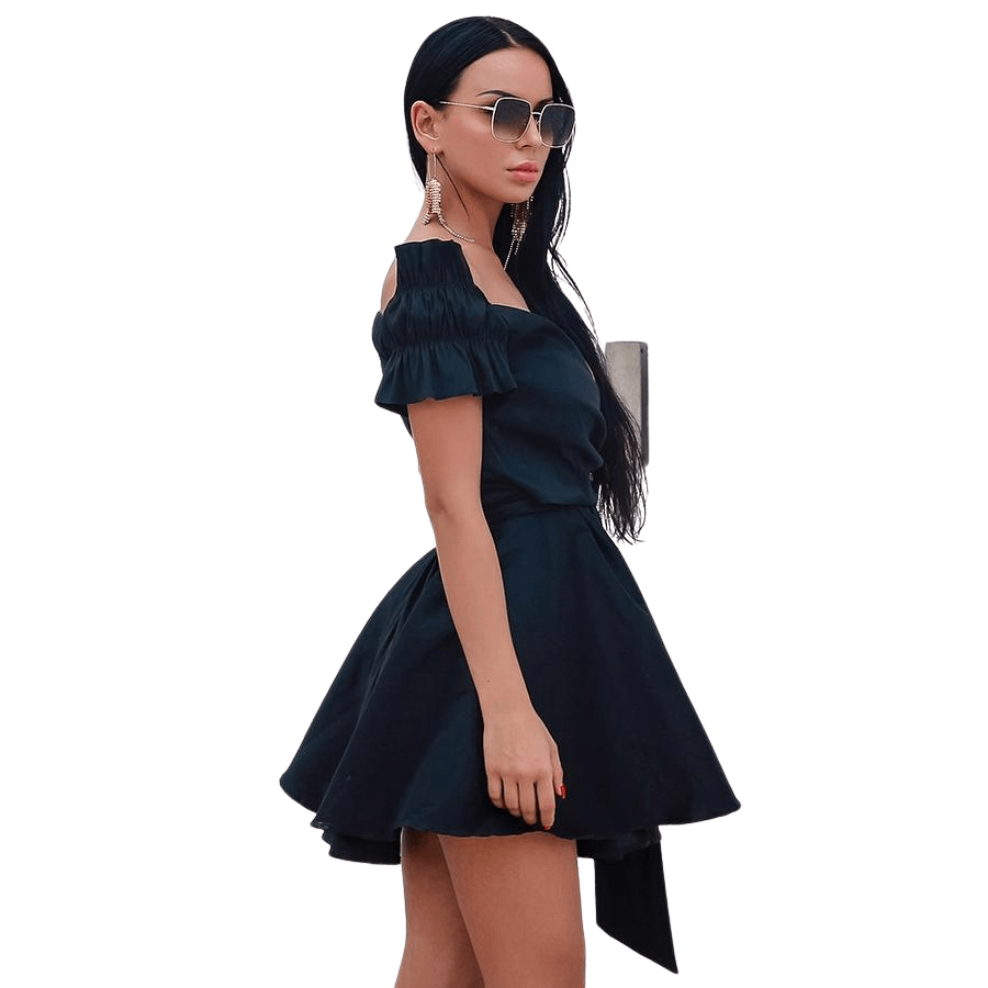 Women Sexy Deep V Short Sleeve Dresses Elegant Party Dress Vestdios