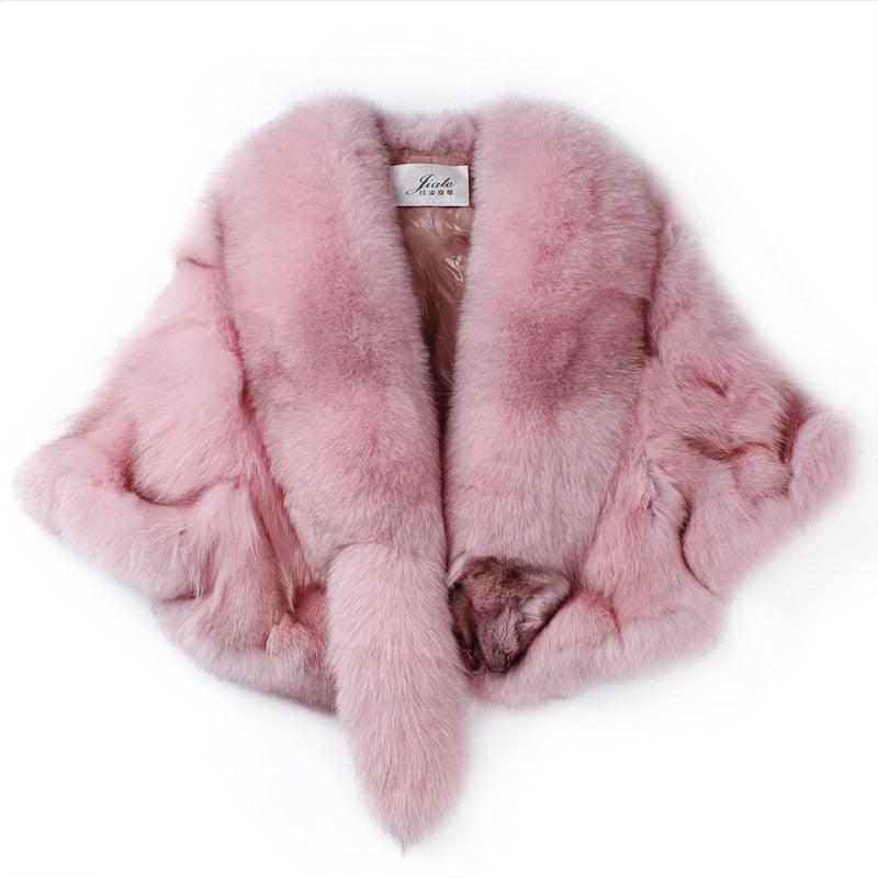 REAL Fox Fur Coat Short female 2020 Winter New Fur Shawl Jacket
