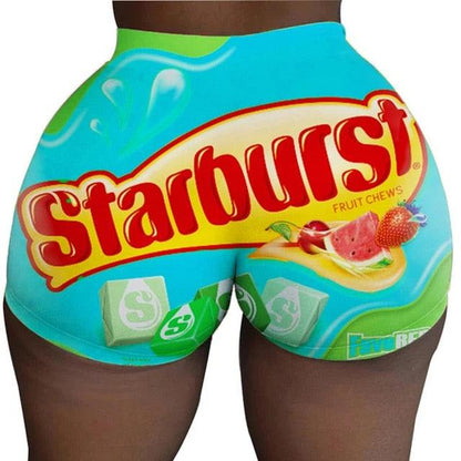 Summer Shorts Sexy Colorful Shorts Biker Shorts Workout Short Pants Letter Print Casual Shorts Bottom