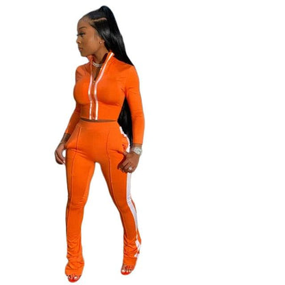 Women Two PieceJogging Set Tracksuit Crop Top And Pants Sweat Suit Lounge Wear Outfits 2 Pcs Matching Sets