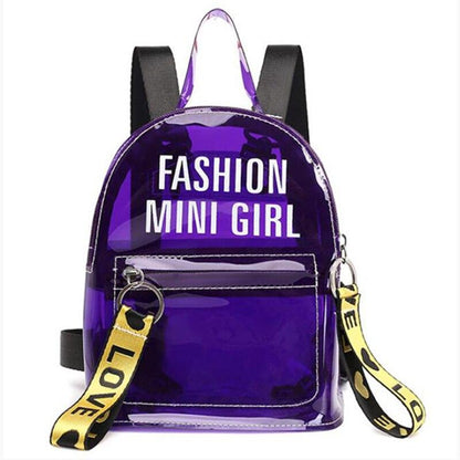 Women Mini Size Clear Transparent Backpack Student School Backpack Travel Bag Mochila Feminia