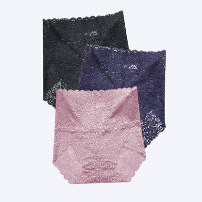 3 pcs/lot Sexy Lace Briefs High Waist Underwear Women Transparent Butt Lift Panties Underpants Lingerie