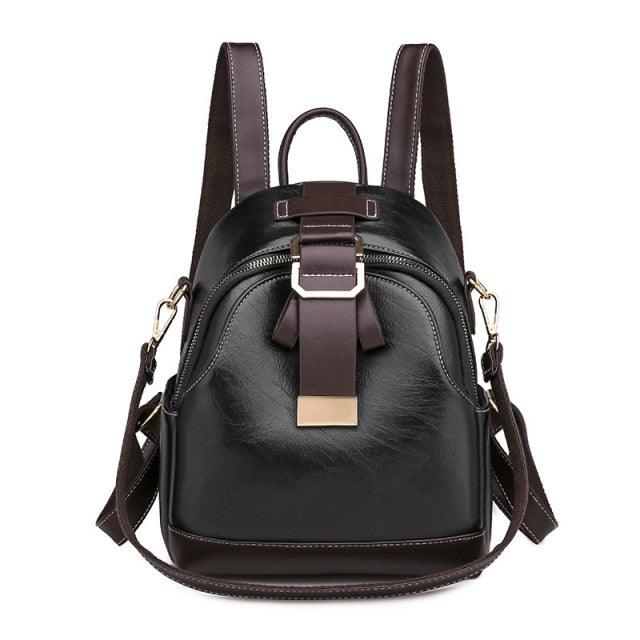 T-BOO Vintage Backpack High Quality PU leather School Bag Large Capcity Travel Bag Brands Fashion Rucksack Pack