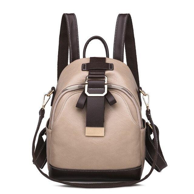 T-BOO Vintage Backpack High Quality PU leather School Bag Large Capcity Travel Bag Brands Fashion Rucksack Pack