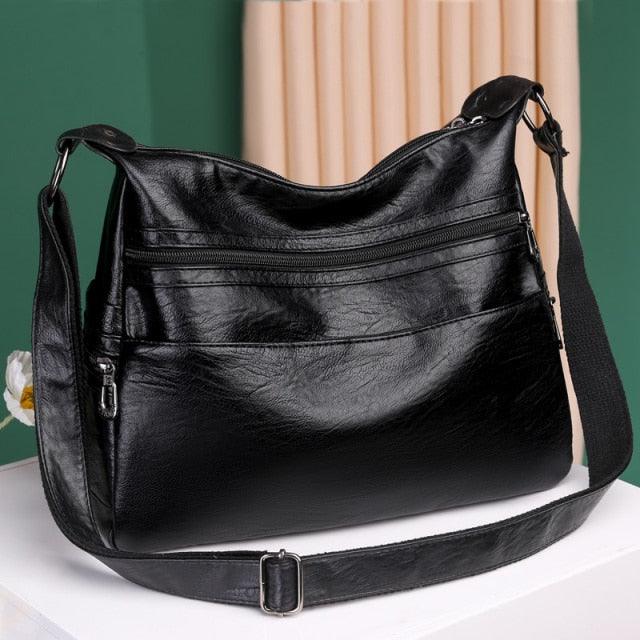 Luxury Pu Leather Messenger Bag Women Large Hand Bag Soft Casual Hobo bag  Crossbody Shoulder Bags