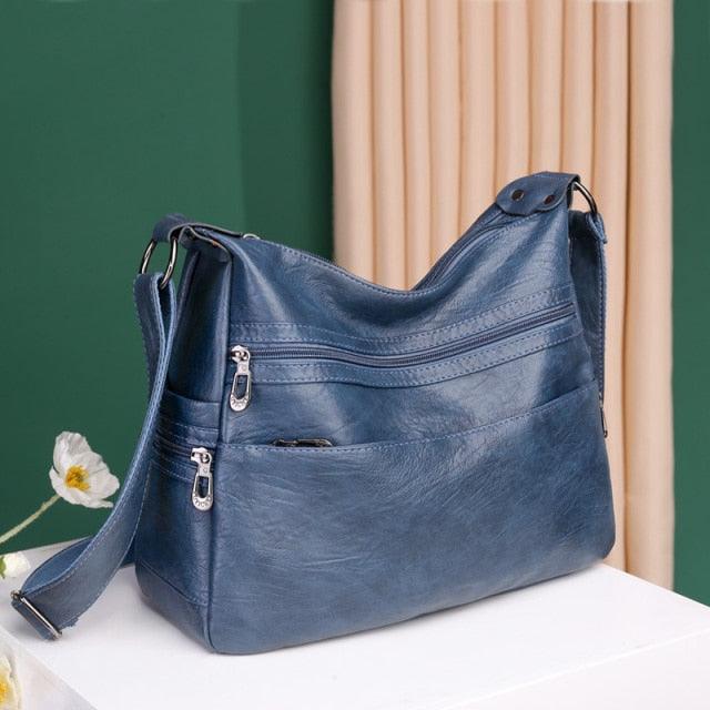 Luxury Pu Leather Messenger Bag Women Large Hand Bag Soft Casual Hobo bag  Crossbody Shoulder Bags