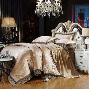 TBOO Jacquard Bedding Sets 4pc Queen/King size Duvet Cover Set Silk Cotton blend Fabric luxury Bedlinen