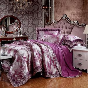 TBOO Jacquard Bedding Sets 4pc Queen/King size Duvet Cover Set Silk Cotton blend Fabric luxury Bedlinen