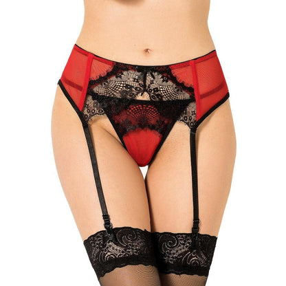 P5123 Women Black Red Underwear Plus Size Stocking Belt Mid Waist Strumpfband Ligueros Sexy Belt Lingerie Suspender Lace Garter