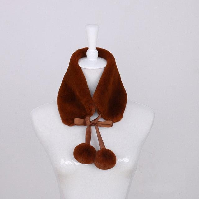 T-BOO Winter Neck Scarves faux rabbit fur scarf collar women fashion warm thick scarf