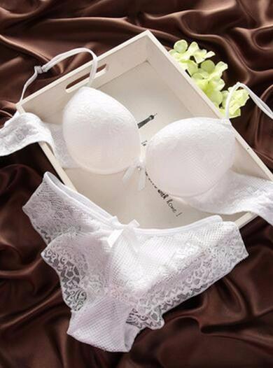 Women Sexy Solid Bra Lace Bra&Panty Set Cotton Embroidery Underwear Lingerie Sets Corset Underpants Women Nipple Cover 2017