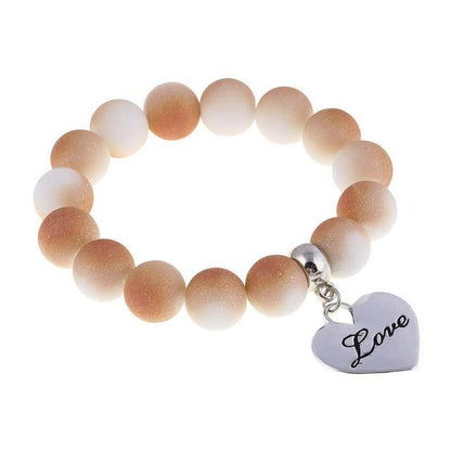 Romantic Vintage Bracelets For Women Heart Pendant Bracelets with crystal Shambhala Beads Fit Pan Bracelets Jewelry