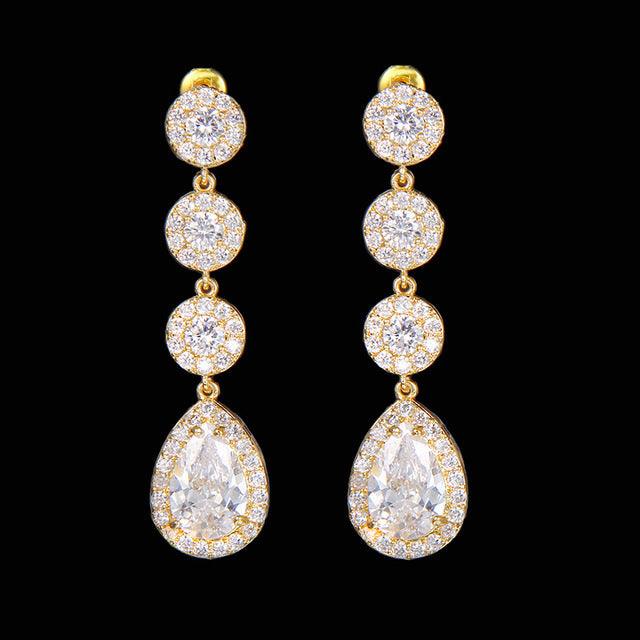 Top CZ Paved Sweet Dangle Drop Earrings For Women Classic Jewelry Wedding Party Fashion Jewelry