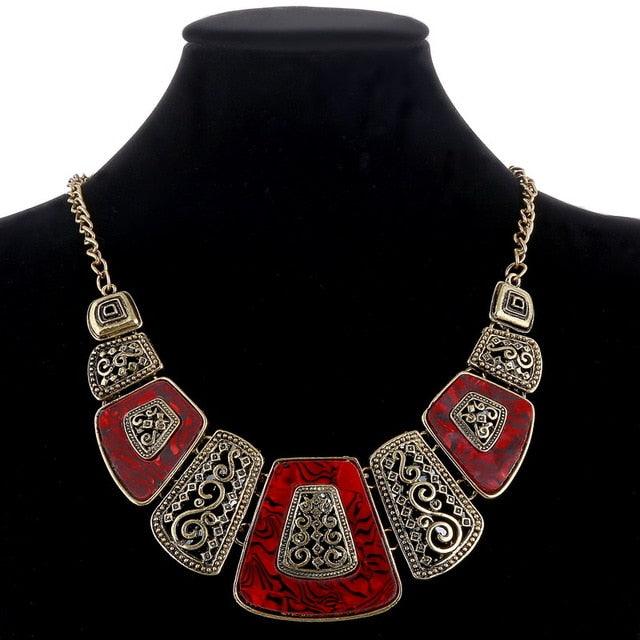 Bohemia Ethnic Necklace &amp; Pendant Multi Layer Beads Jewelry Vintage Statement Long Necklace Women Handmade Acrylic Jewelry