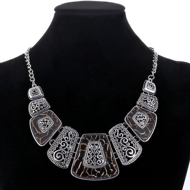 Bohemia Ethnic Necklace &amp; Pendant Multi Layer Beads Jewelry Vintage Statement Long Necklace Women Handmade Acrylic Jewelry