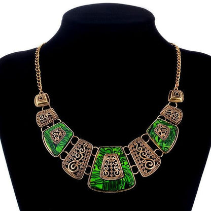 Bohemia Ethnic Necklace & Pendant Multi Layer Beads Jewelry Vintage Statement Long Necklace Women Handmade Acrylic Jewelry
