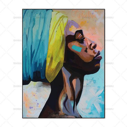 Canvas Painting Wall Art Pictures prints colorful woman on canvas no frame home decor