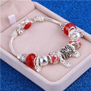 TBOO Pink Crystal Charm Silver Bracelets &amp; Bangles for Women With Aliexpress Murano Beads Silver Bracelet Femme Love  Jewelry