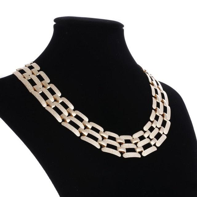 Jewelry wholesale Vintage Antient Gold Silver Leaf Pendant Statement Necklace For Woman New collar necklaces &amp; pendants