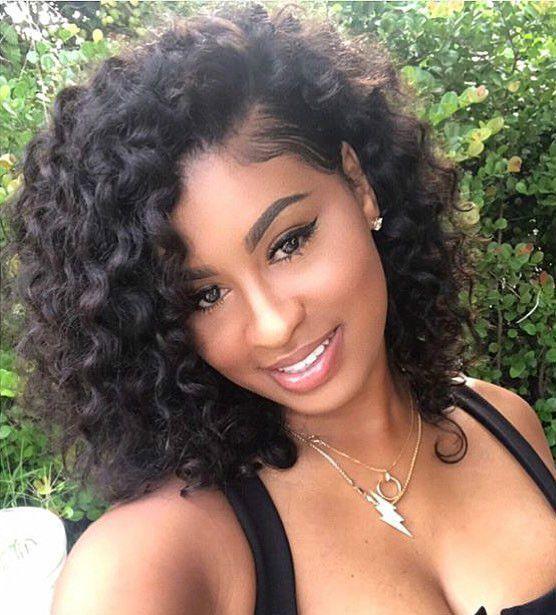 Glueless Lace Front Human Hair Bob Wigs Deep Curly With Baby Hair 130% Pre Plucked Brazilian