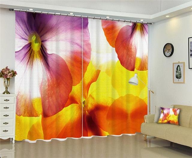 Modern window curtains home decoration fashion fabrics for curtains living room 3D flowers window treatment balcony