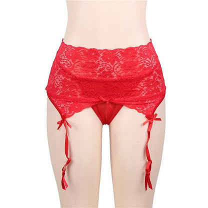 Sexy High Waist Garter Belt With Stockings Set Lace Suspenders Women Black Red Porte Jaretelles Femme Wedding Garter Panty