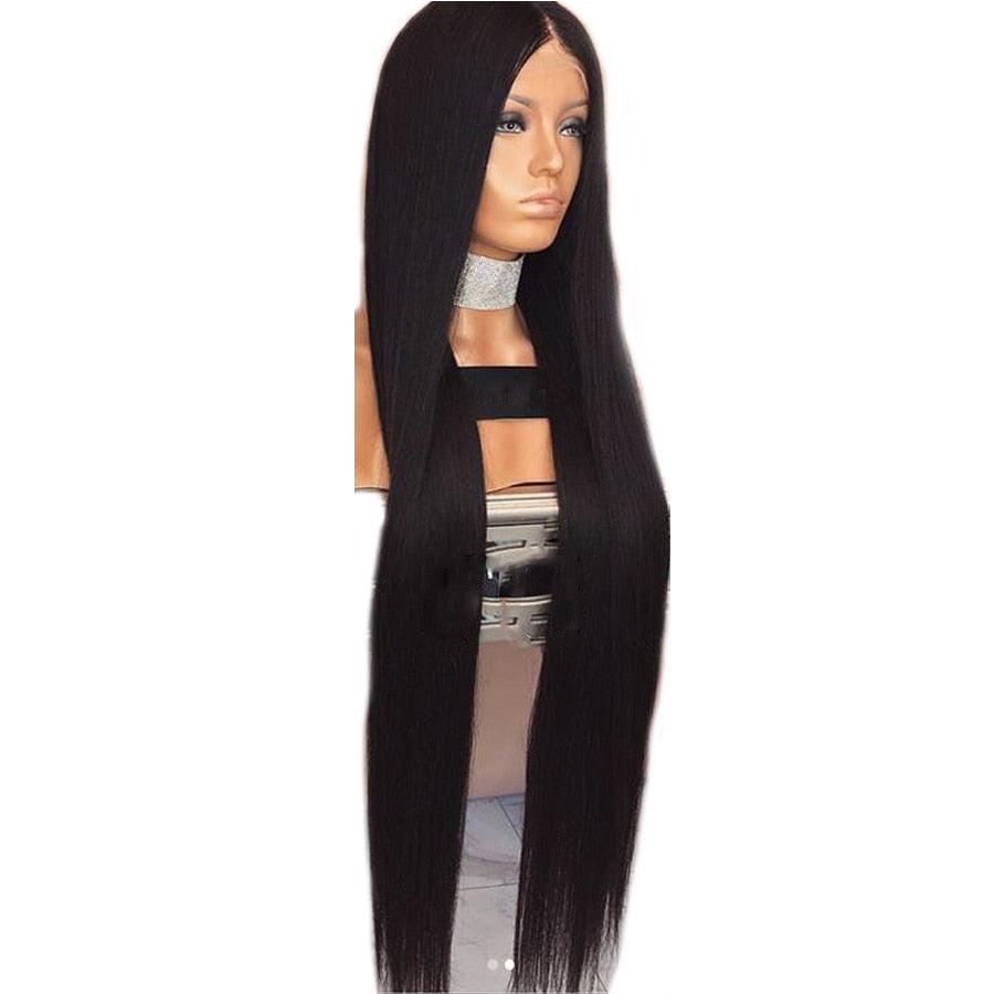 T-BOO Silky Straight Glueless Lace Front Human Hair Wigs Pre Plucked Remy Brazilian Lace Wig 130%